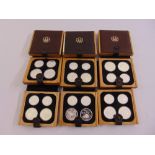 Nine Canadian Olympic coin proof sets, all in original packaging