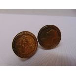 A pair of 1900 gold sovereign cufflinks, approx total weight 27.9g