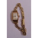 Avia 9ct yellow gold ladies wristwatch on a 9ct yellow gold bracelet, approx total weight 9.2g