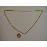 A 14ct yellow gold twist link chain, approx total weight 20.9g and a 9ct yellow gold Star of David
