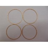 Four gold bangles, tested 18ct, approx total weight 23.8g