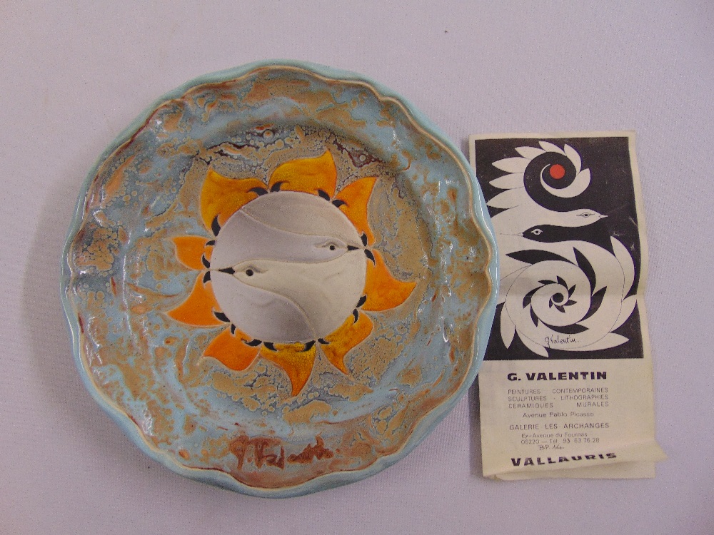 G. Valentin ceramic decorative wall plate to include COA