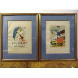 A pair of framed and glazed 19th century French posters titled plate 61 Tous Les Soirs Trianon-