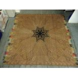 A hand knotted throw with paisley pattern and star medallion, 184 x 186cm