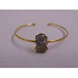18ct yellow gold and diamond bangle, approx total weight 8.4g