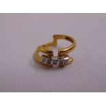 18ct yellow gold and diamond ring, approx total weight 3.5g