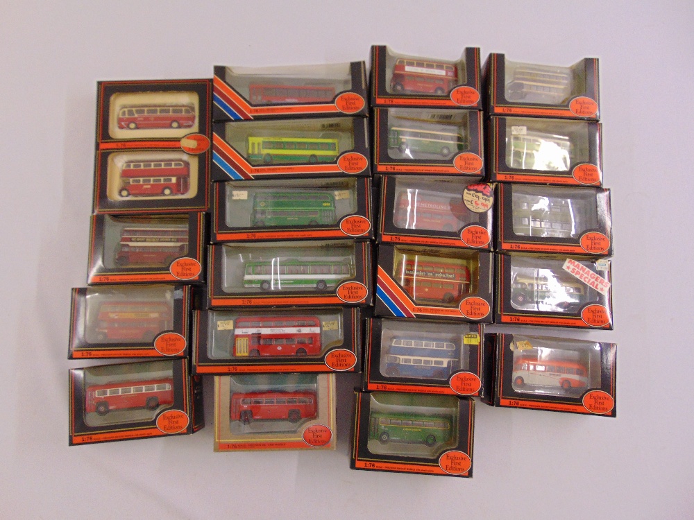 A quantity of diecast EFE buses, all in good condition and original packaging (21)