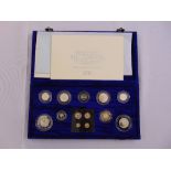 United Kingdom Millennium silver collection from the Royal Mint comprising £5 Crown, £2 ,£1, 50/20/