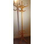 A Bentwood hat and coat stand of customary form