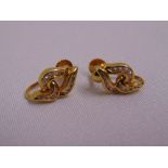 18ct yellow gold and diamond earrings, approx total weight 4.6g