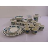 A part dinner and tea service Midwinter Spanish Garden pattern designed by Jessie Tait to include