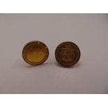 A pair of half sovereign gold cufflinks set in 9ct gold, approx total weight 16.2g