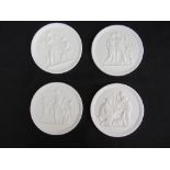 Four Royal Copenhagen circular wall plaques depicting classical scenes