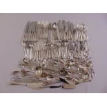 A quantity of Mappin and Webb silver plated flatware for twelve place settings