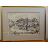 Anatolij Lvovic Kaplan 1902-1980 three framed and glazed monochromatic limited edition lithographs