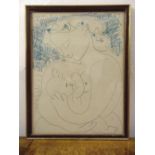 Pablo Picasso framed and glazed polychromatic print titled Mother and Child, 49 x 39cm