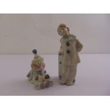 Lladro two figurines of clowns, marks to the bases, A/F