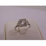 18ct white gold diamond ring, central diamond approx 1.25ct, approx total weight 2.6g