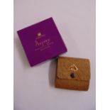 An Aspreys leather cased sugar cube holder for feeding horses