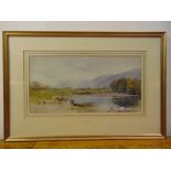 Charles Rowbotham framed and glazed watercolour titled the Conway Valley, North Wales 1882, 25 x