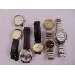 Seven gentlemans wristwatches various styles and makers