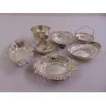 A quantity of silver to include a sugar bowl and bonbon dishes (7)