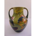 A Moorcroft two handled vase decorated with fish, dated 1994 signed to the base, A/F