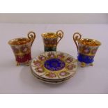 Three Vienna cabinet cups and saucers