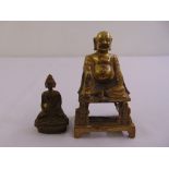 Two gilded metal figurines of Buddha