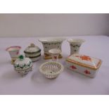 A quantity of Herend porcelain to include covered boxes, vases and dishes (8)