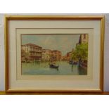 A. Buondetti framed and glazed watercolour of a Venetian canal, signed bottom left, 18 x 29.5cm
