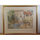 William Russell Flint framed and glazed lithographic print, signed bottom right, 53.5 x 70.5cm