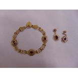 A 9ct gold bracelet and a pair of matching earrings, approx total weight 7.7g