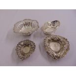 Four hallmarked silver bonbon dishes of various form