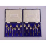 Two cased sets of eight teaspoons for the Silver Jubilee Year 1977