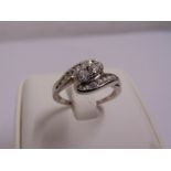 9ct white gold crossover ring, approx total weight 3.6g