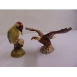 A Beswick Bald Eagle 1018 figurine and a Beswick Woodpecker 1218 figurine