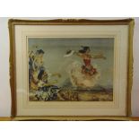 William Russell Flint framed and glazed lithograph of a flamenco dancer signed bottom right, 48 x