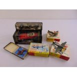 A quantity of diecast to include Burago 1:18, Jaguar Cabriolet, Dinky Toys 724, Sea King Helicopter,