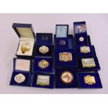 A quantity of Halcyon days cased enamel boxes (12)