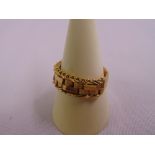 14ct yellow gold half articulated ring, approx total weight 4.6g