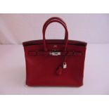 Hermes Sac Birkin 35 Veau Epsom BMMG10 H041702CK K1 Rouge Grenat in original presentation packaging,