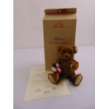 Steiff Teddy Bear with Nutcracker 037955 with white tag, certificate and original packaging