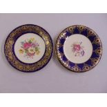 Two Paragon cabinet plates decorated with floral sprays