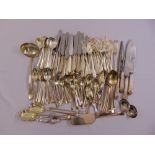 Mappin and Webb canteen of silver plated flatware for twelve place settings