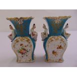 A pair of Staffordshire porcelain vases in the Chinese style