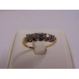 14ct yellow gold five stone diamond ring approx total weight 3.3g