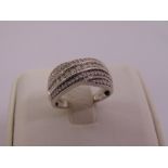 18ct white gold and diamond crossover ring, approx total weight 5.0g