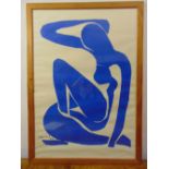 Henri Matisse framed and glazed silkscreen print of a female form, signed bottom left, 98 x 68cm