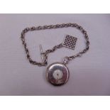 H.C. Boddington of Manchester silver half hunter pocket watch circa 1868 with fancy link chain and